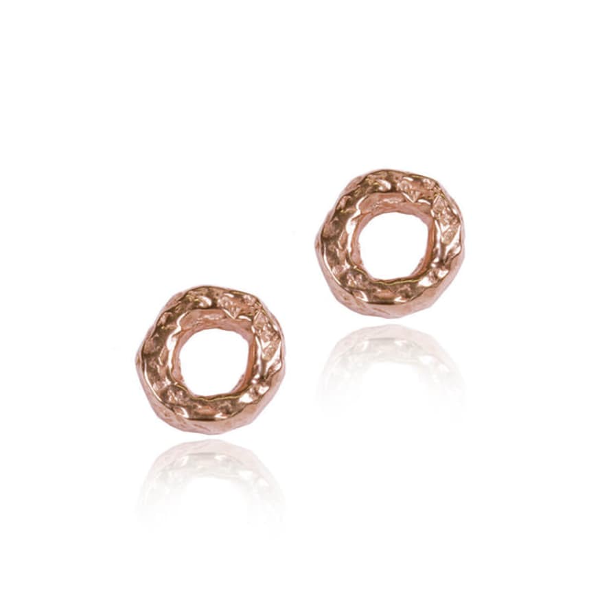 Matthew Calvin Stud Earrings Rose Gold Textured Meteorite