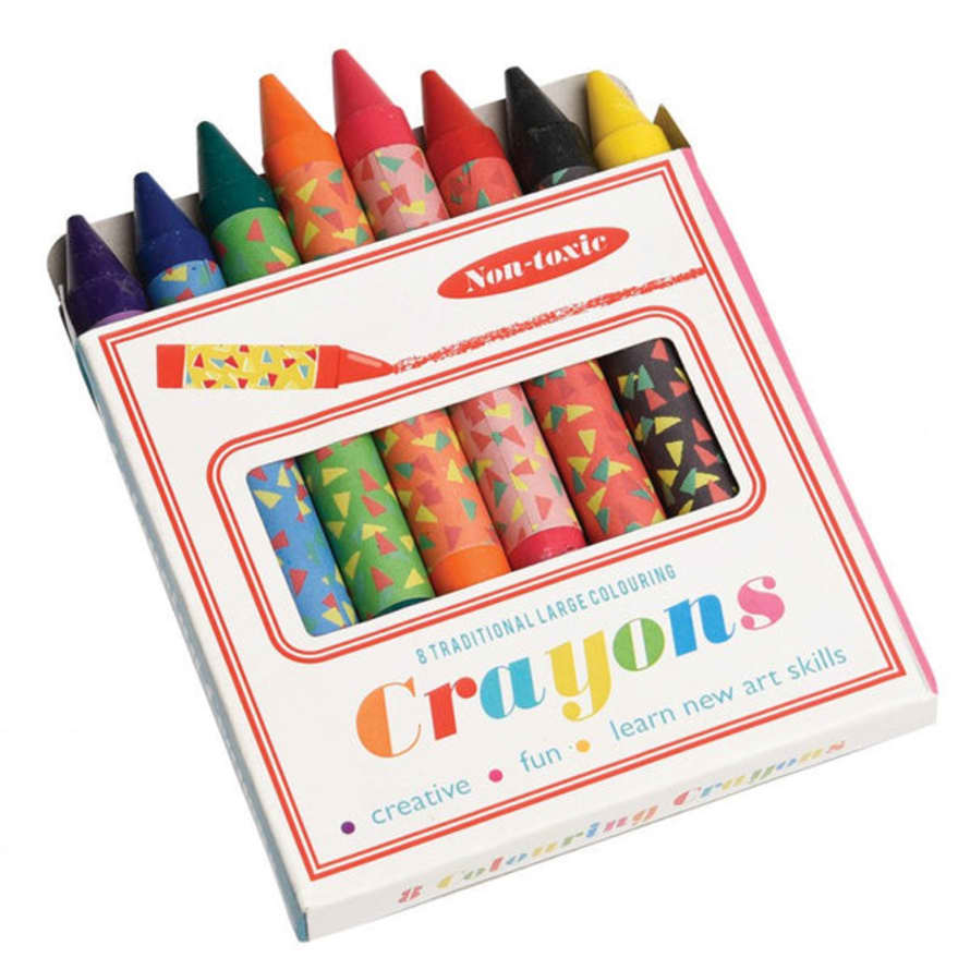 Rex London Set Of 8 Large Colourful Crayons