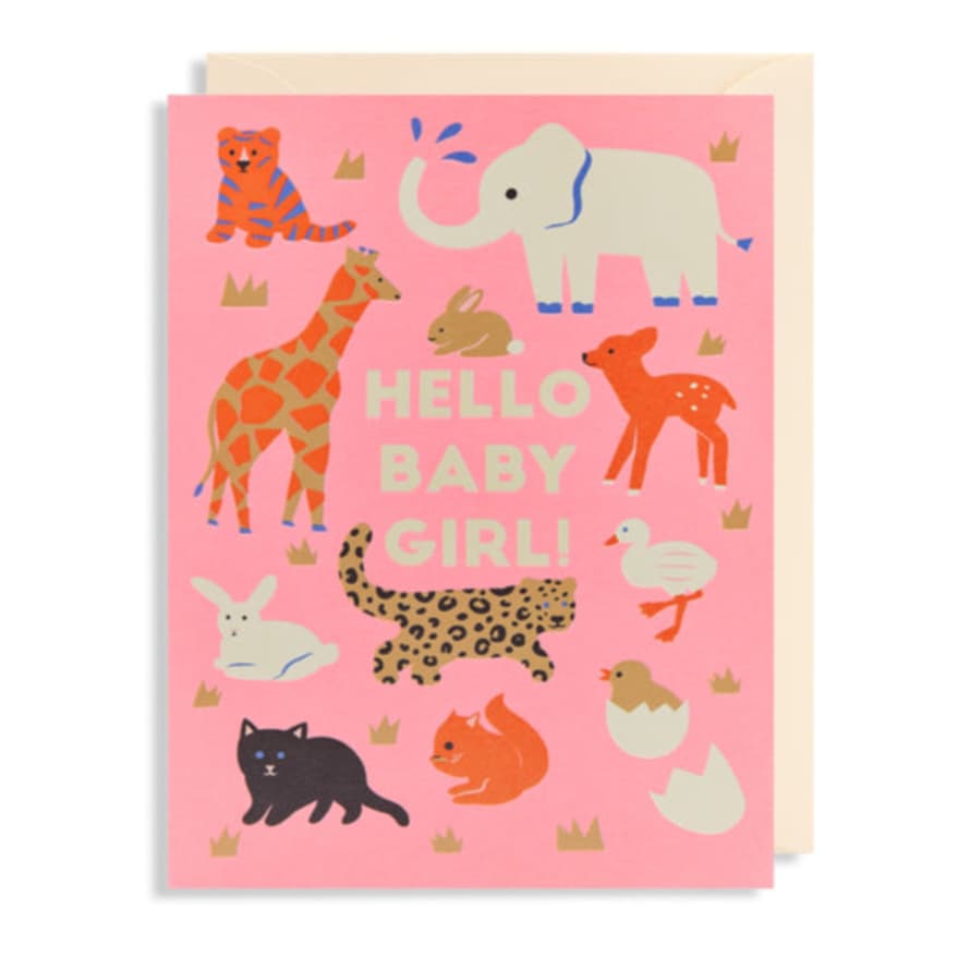 Lagom New Baby Card Hello Baby Girl