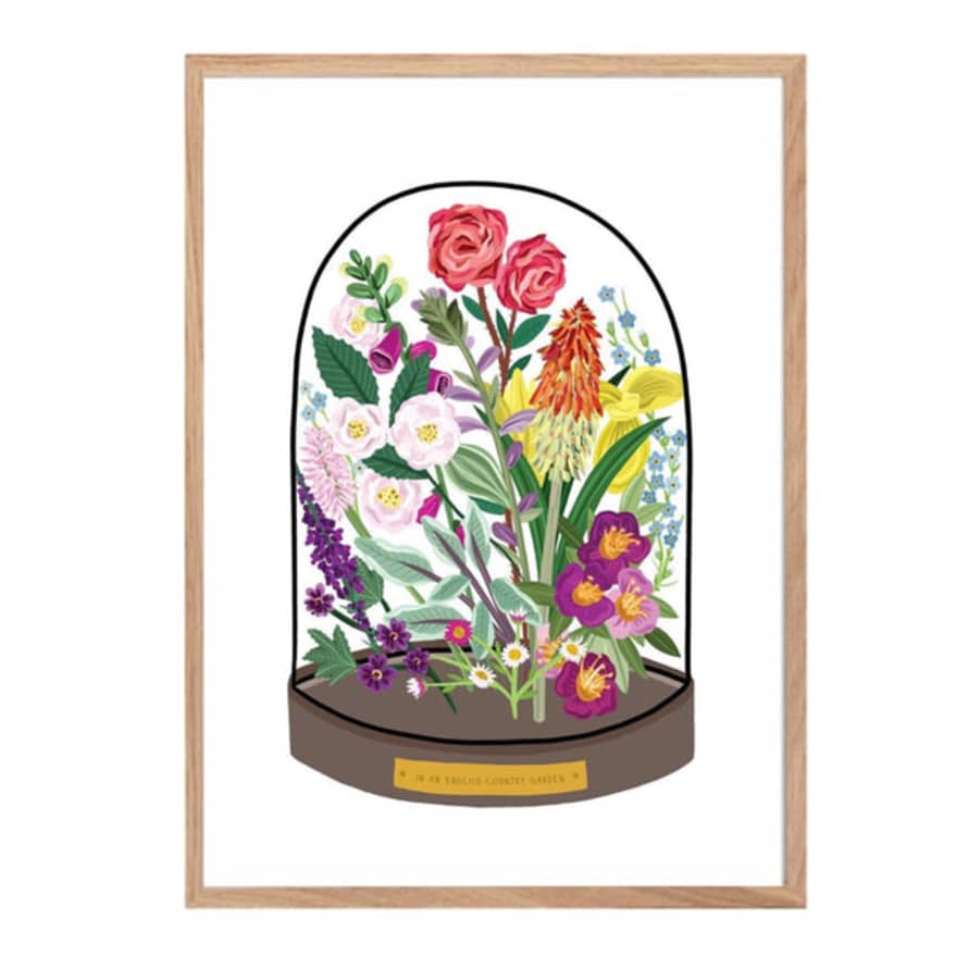 Bea Baranowska English Garden In Bell Jar Print A3