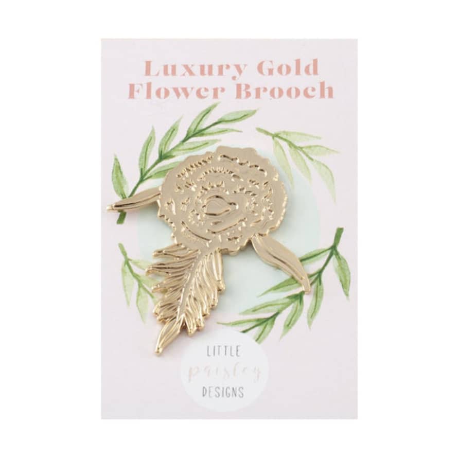 Little Paisley Designs Golden Flower Brooch