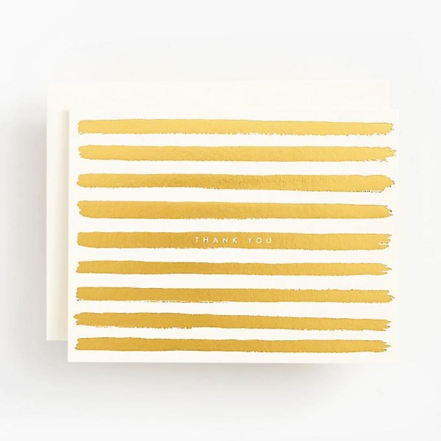 Rifle Paper Co. Thank You Card Gold Stripe
