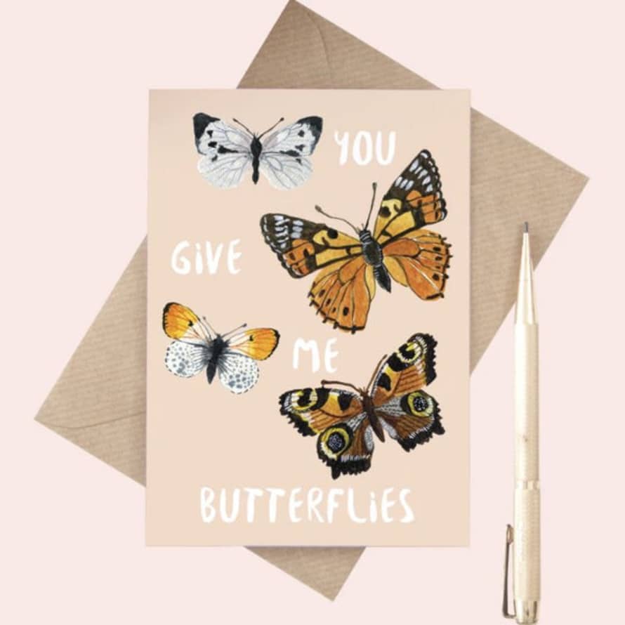 Little Paisley Designs You Give Me Butterflies Card