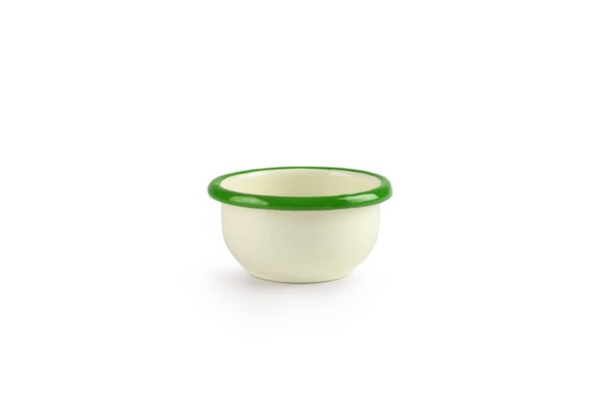 Ibili Mini Enamel Bowl with Green Rim