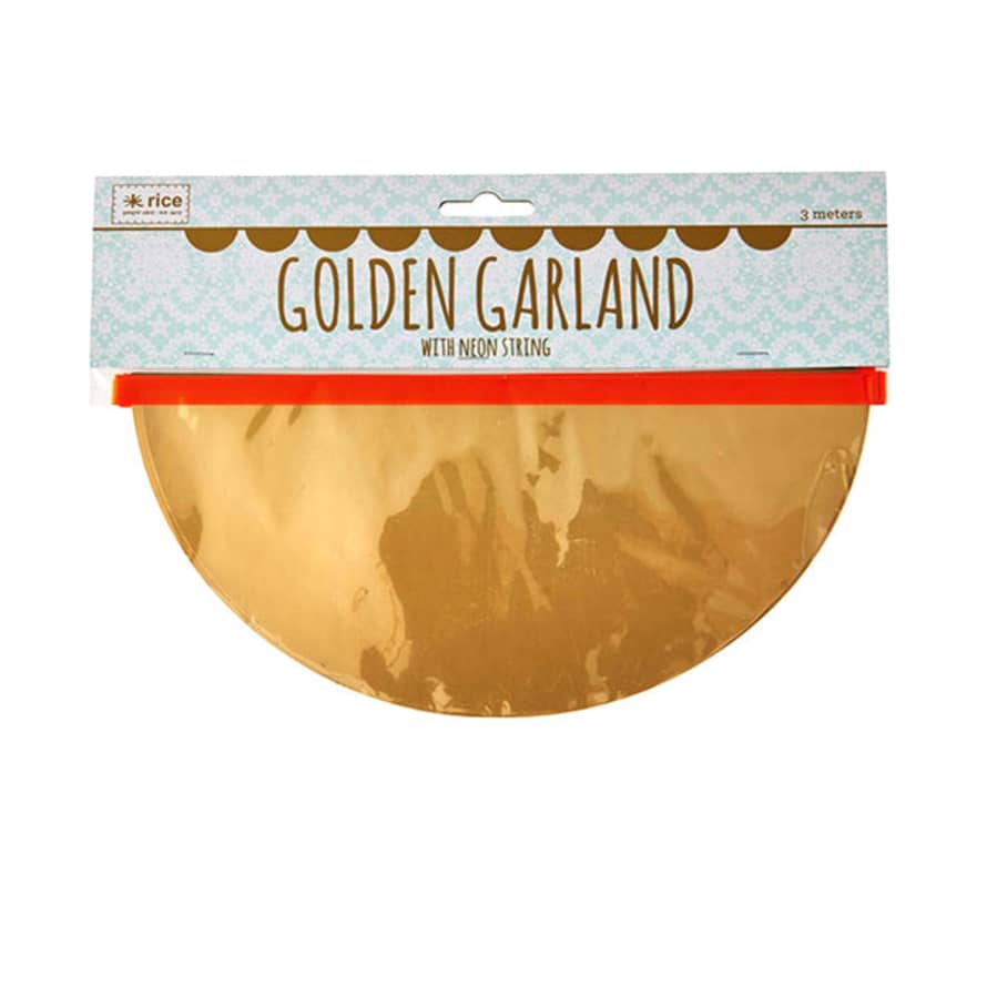 rice Golden Garland With Neon String