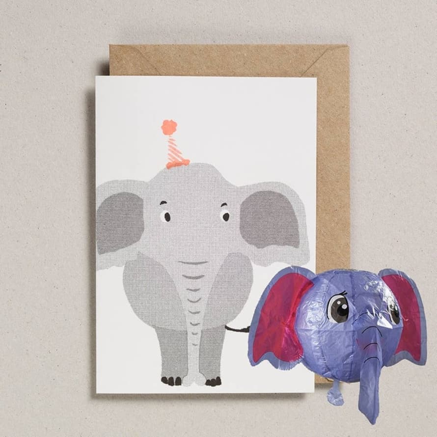 Petraboase Elephant Japanese Paper Balloon Cards