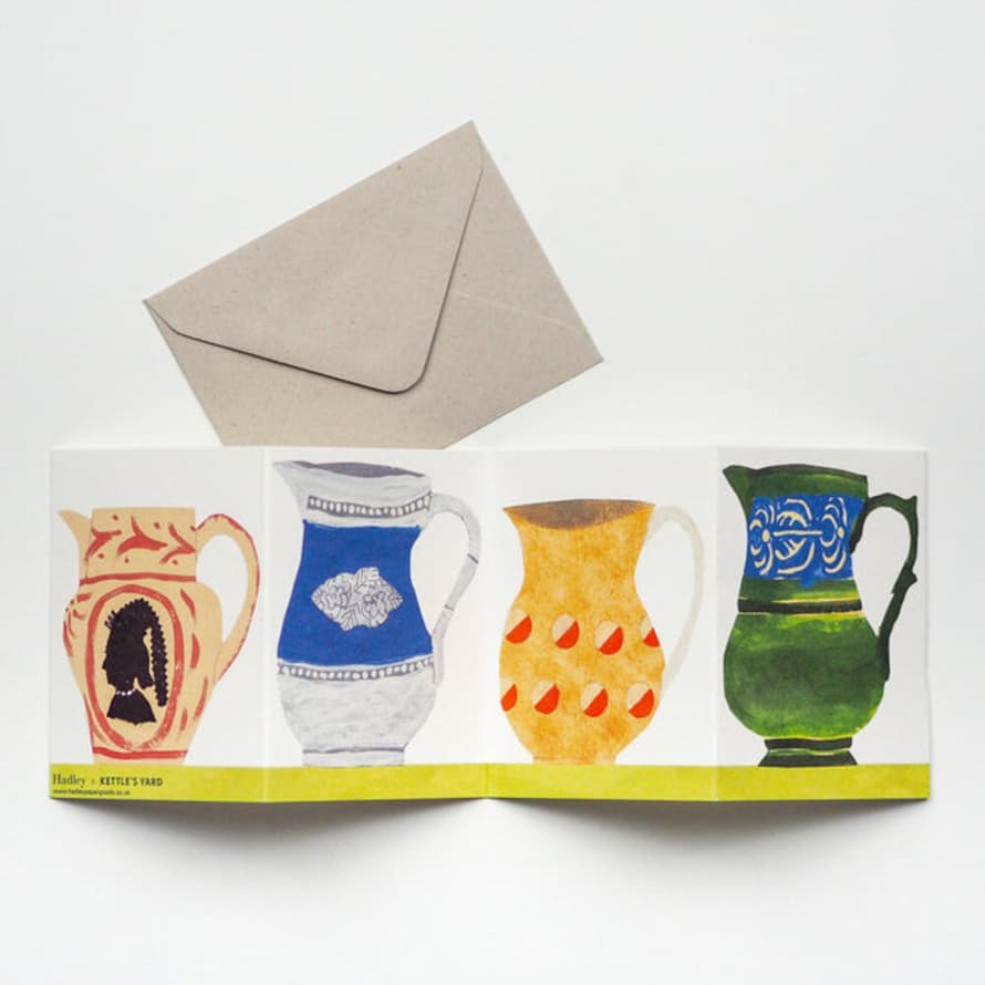 Hadley Paper Goods Card Concertina Fold Out Four Jugs