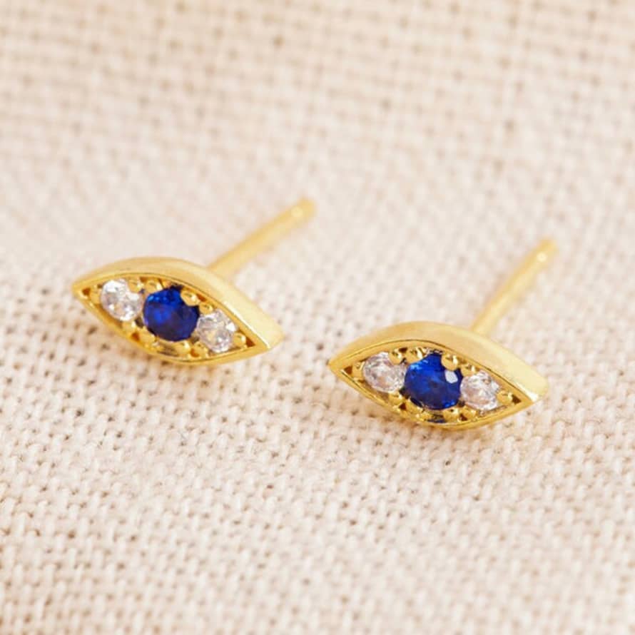Lisa Angel Stud Earrings Crystal Eye Cubic Zirconia Gold Plated