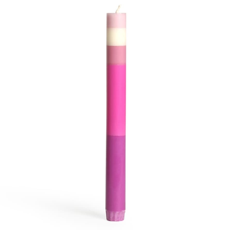 not the girl who misses much Pinky Pink Striped  Wedding Candle