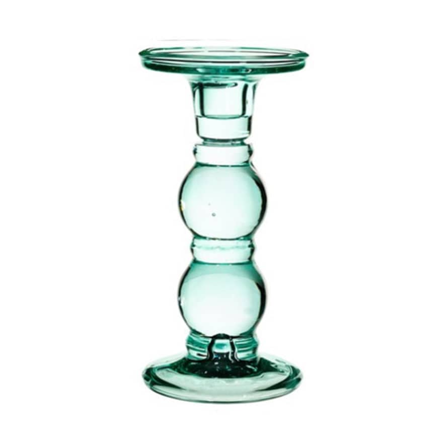 Sass & Belle  Candle Holder Tall Glass Turquoise