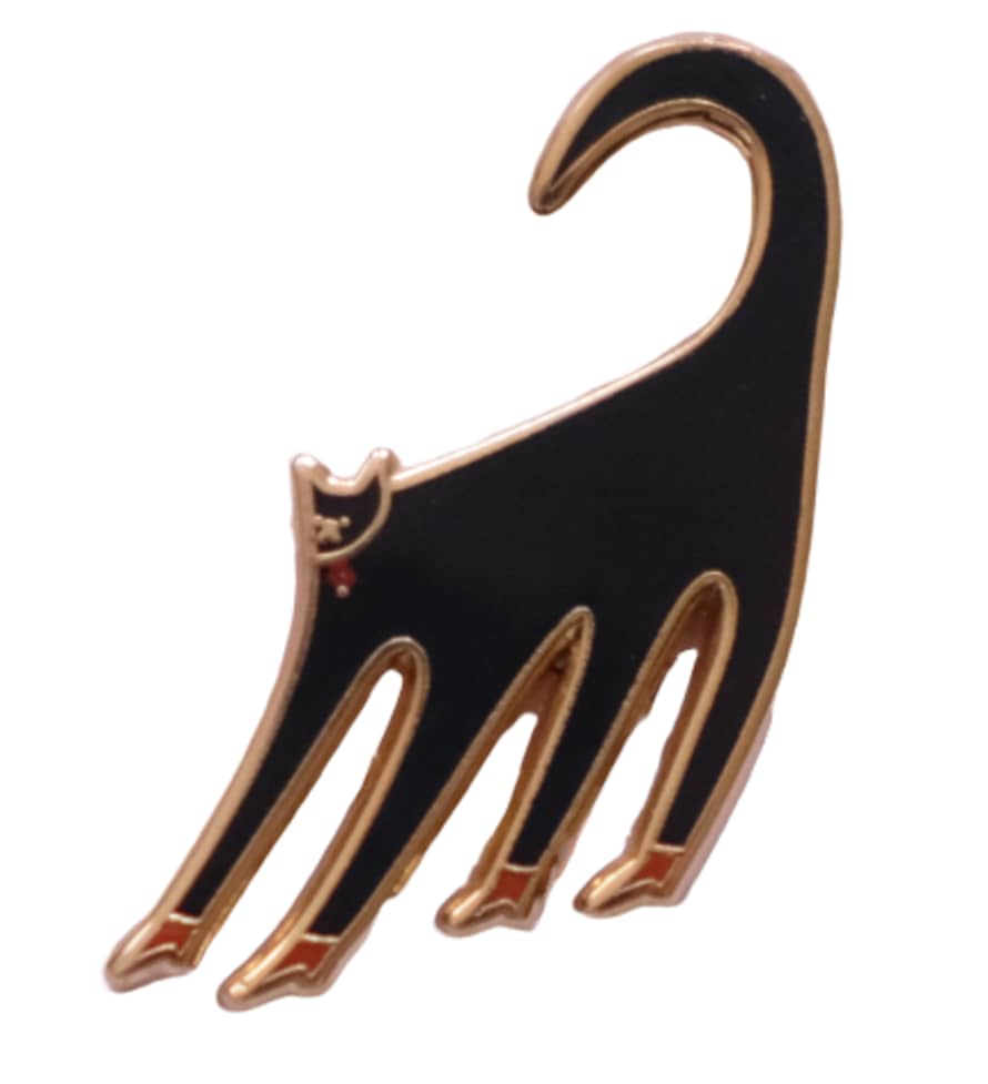 Little Black Cat Illustrated Goods Pin Enamel Lucky Cat Black