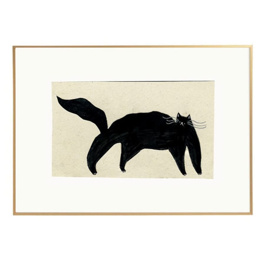 Little Black Cat Illustrated Goods Black Cat Print A3