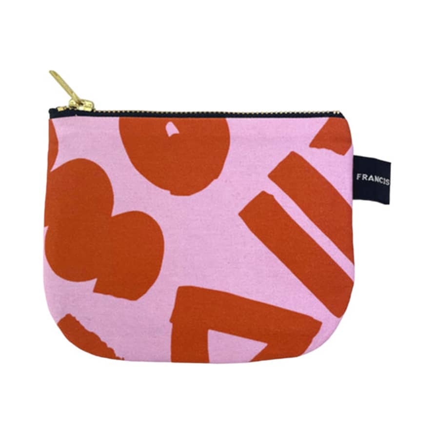 Francis And Louise Purse Pouch Cotton Twill Ocher Pink