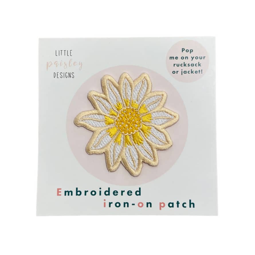 Little Paisley Designs Patch Iron On Embroidered Daisy
