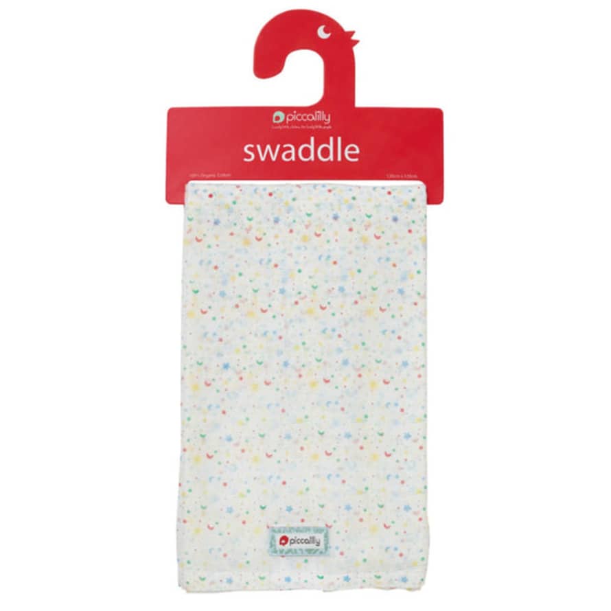 Piccalilly Muslin Swaddle Organic Cotton Ditsy Star