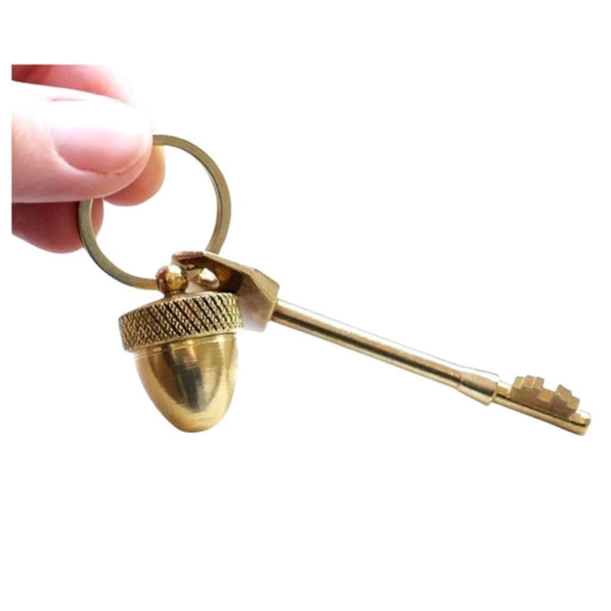 Gracie Collins Keyring Brass Acorn Locket