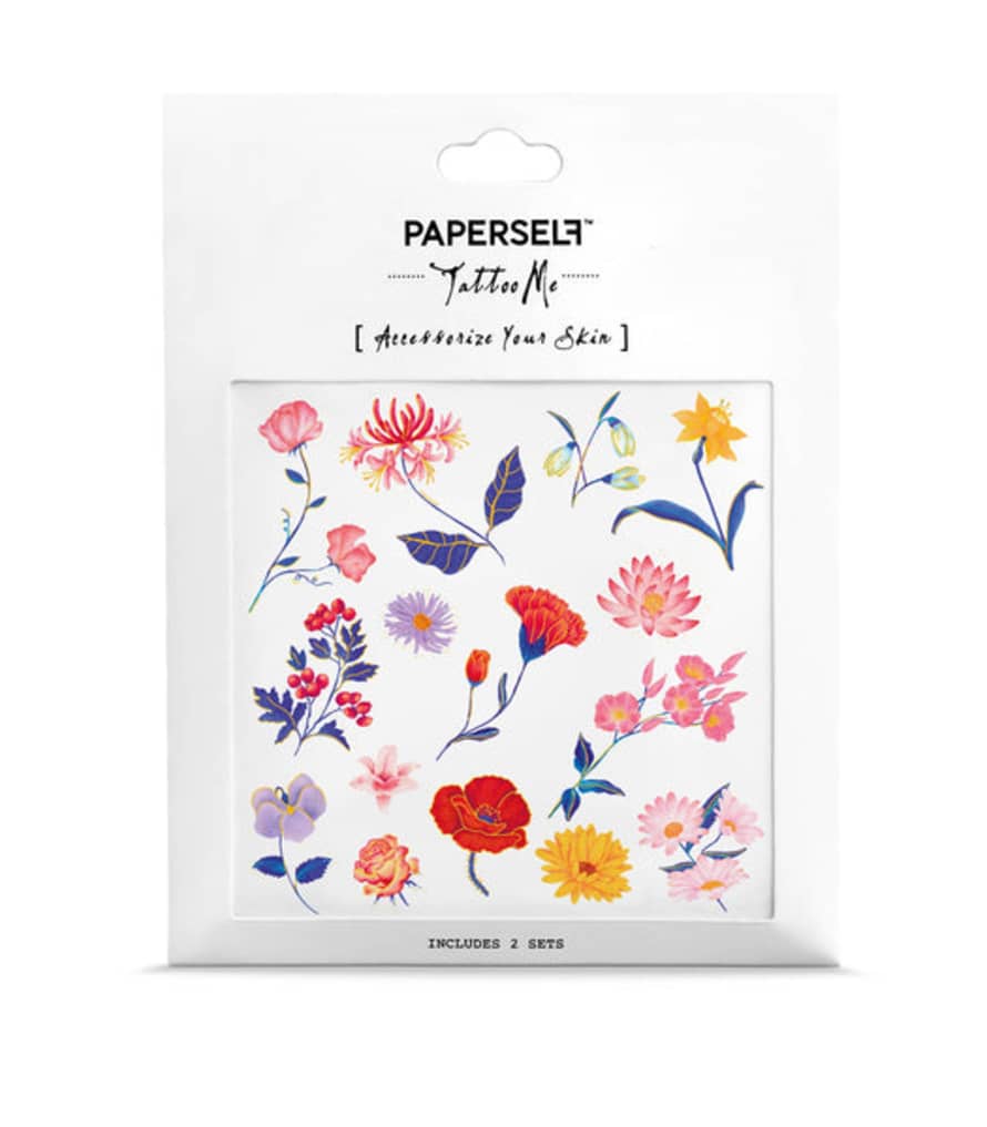 Paperself  Temporary Tattoos Month Flowers