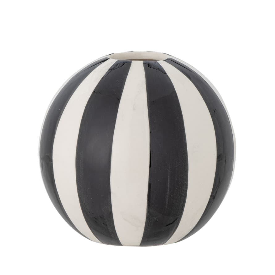 Bloomingville Black and white sphere vase