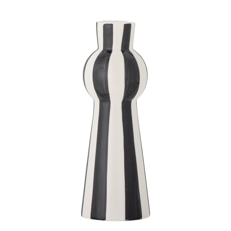 Bloomingville Black and white striped candlestick