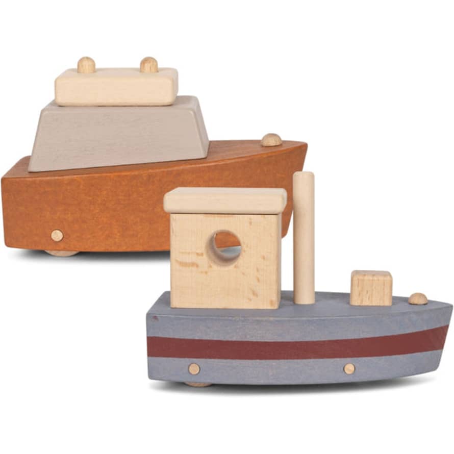 Konges Slojd Wooden Boats - 2 Pack - Fsc - Wooden Toys - Konges Sløjd - 23 Aw