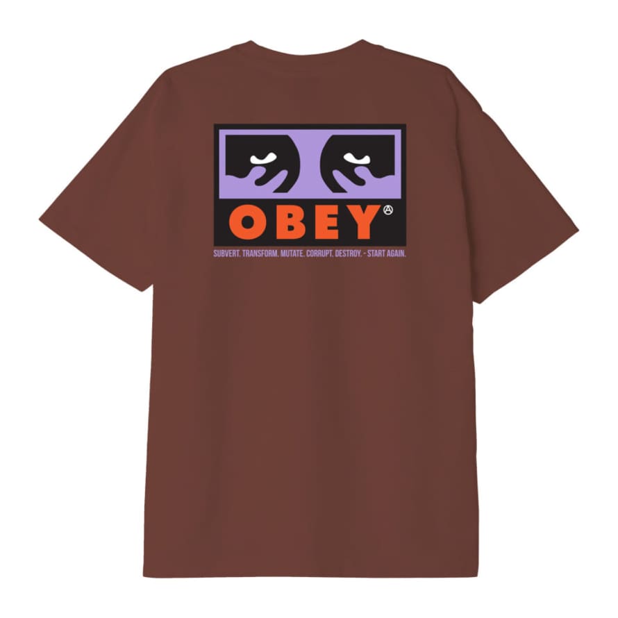 OBEY T Shirt Subvert Heavyweight Uomo Sepia