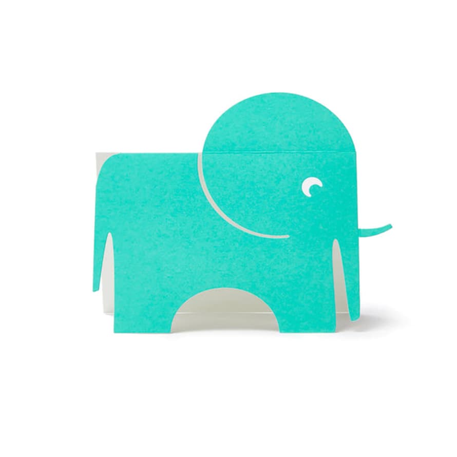 1973 Cut & Make Blue Elephant Card
