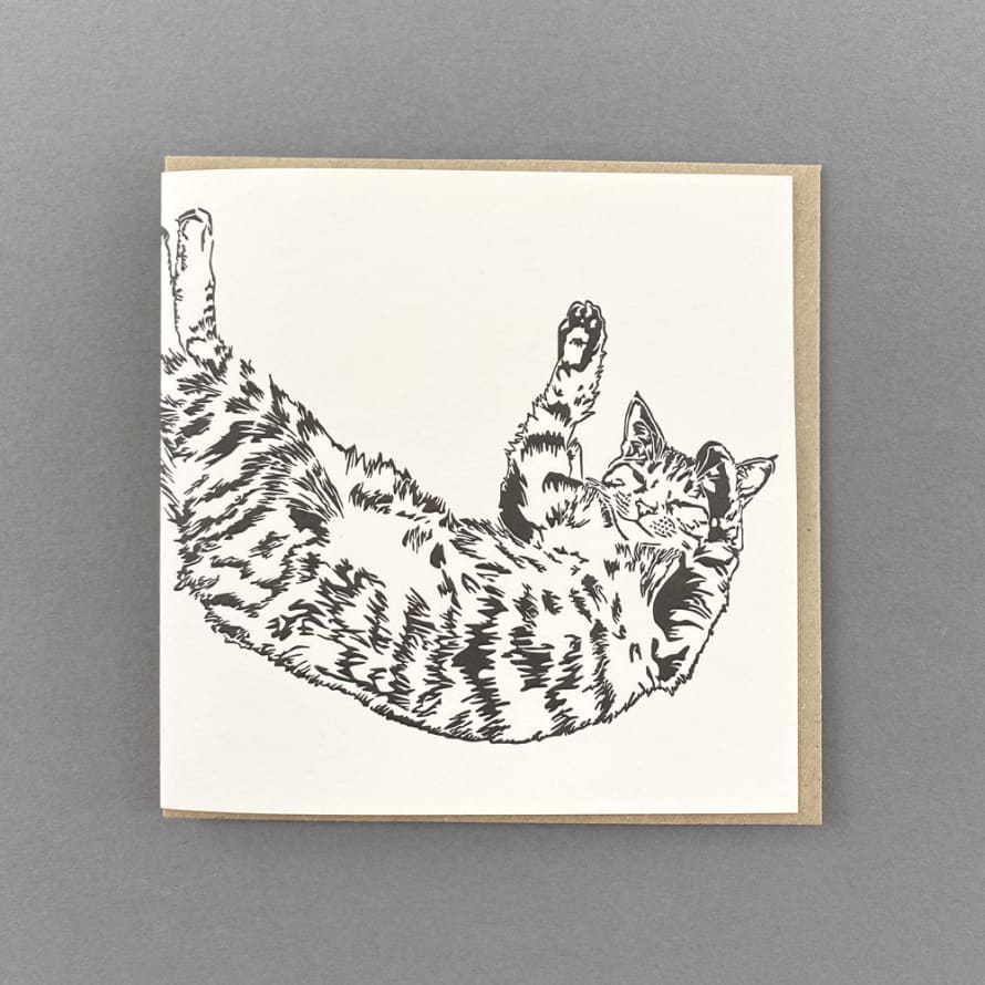 Penguin Ink Time To Stretch Cat Card