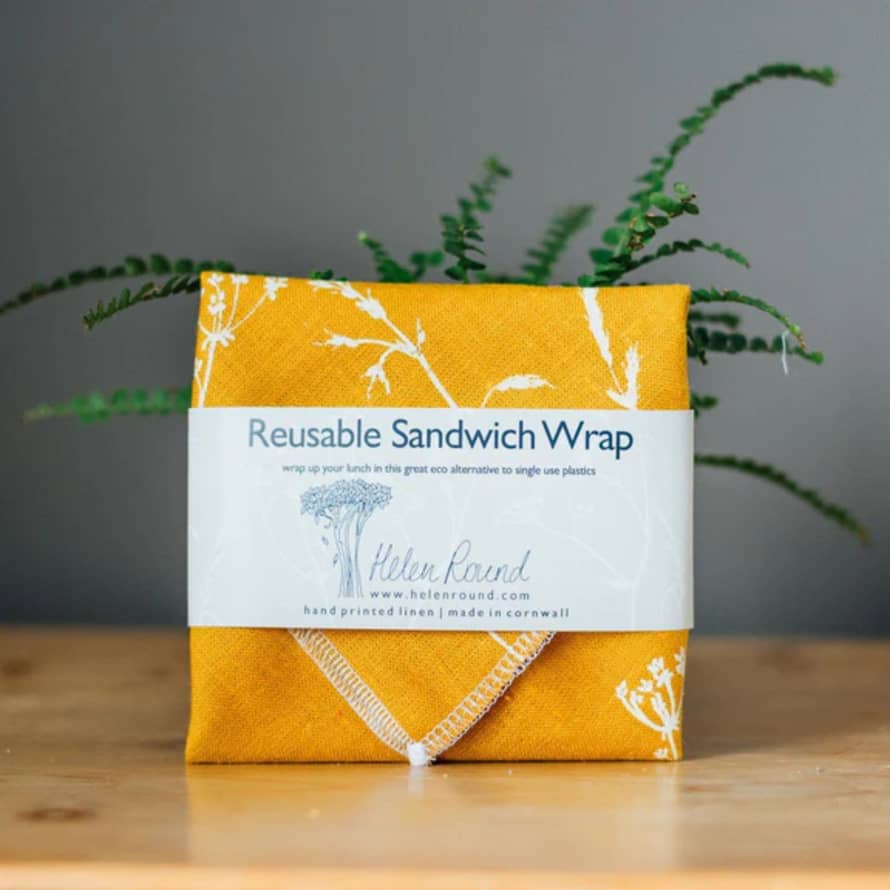 Helen Round Reusable Sandwich Wrap - Hedgerow - Mustard