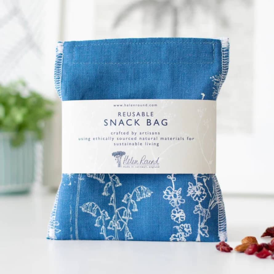 Helen Round Reusable Snack Bag - Indigo Blue