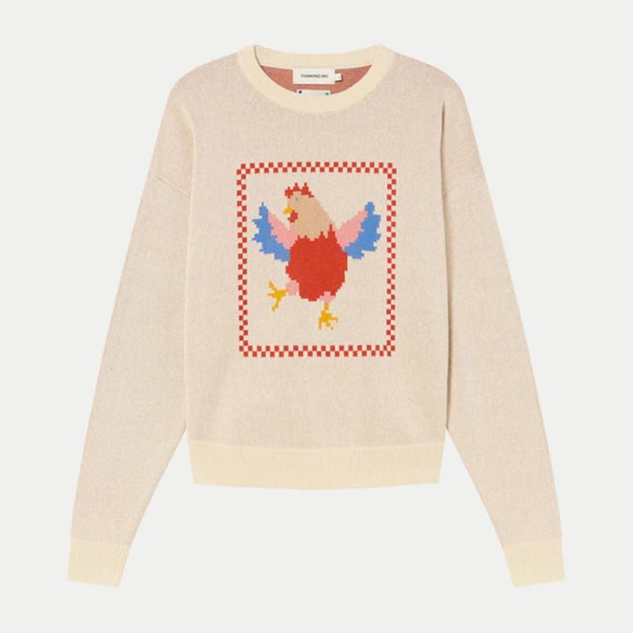 Thinking Mu | Gallina Paloma Knitted Sweater | Ecru
