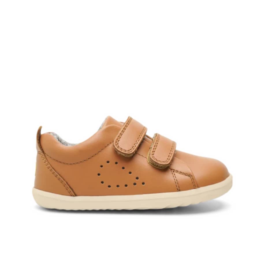 Bobux Grass Court Caramel Leather Trainers