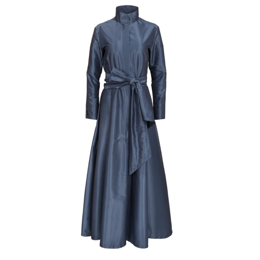 Xenia Luiz Dress In Blue/black With Zip Detail - Blue/black, 36
