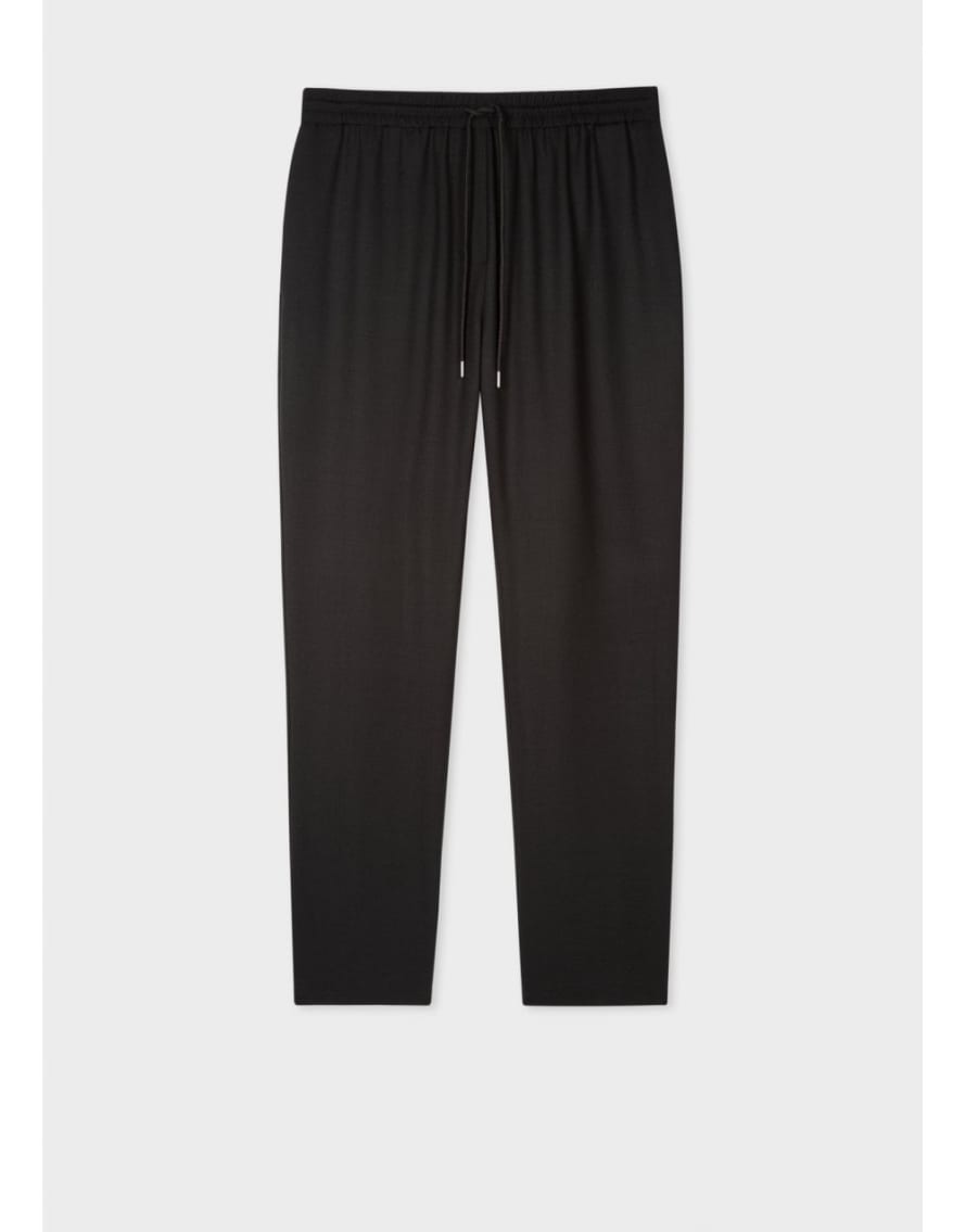 Paul Smith Hopsack Drawstring Trousers Size: 10, Col: Black