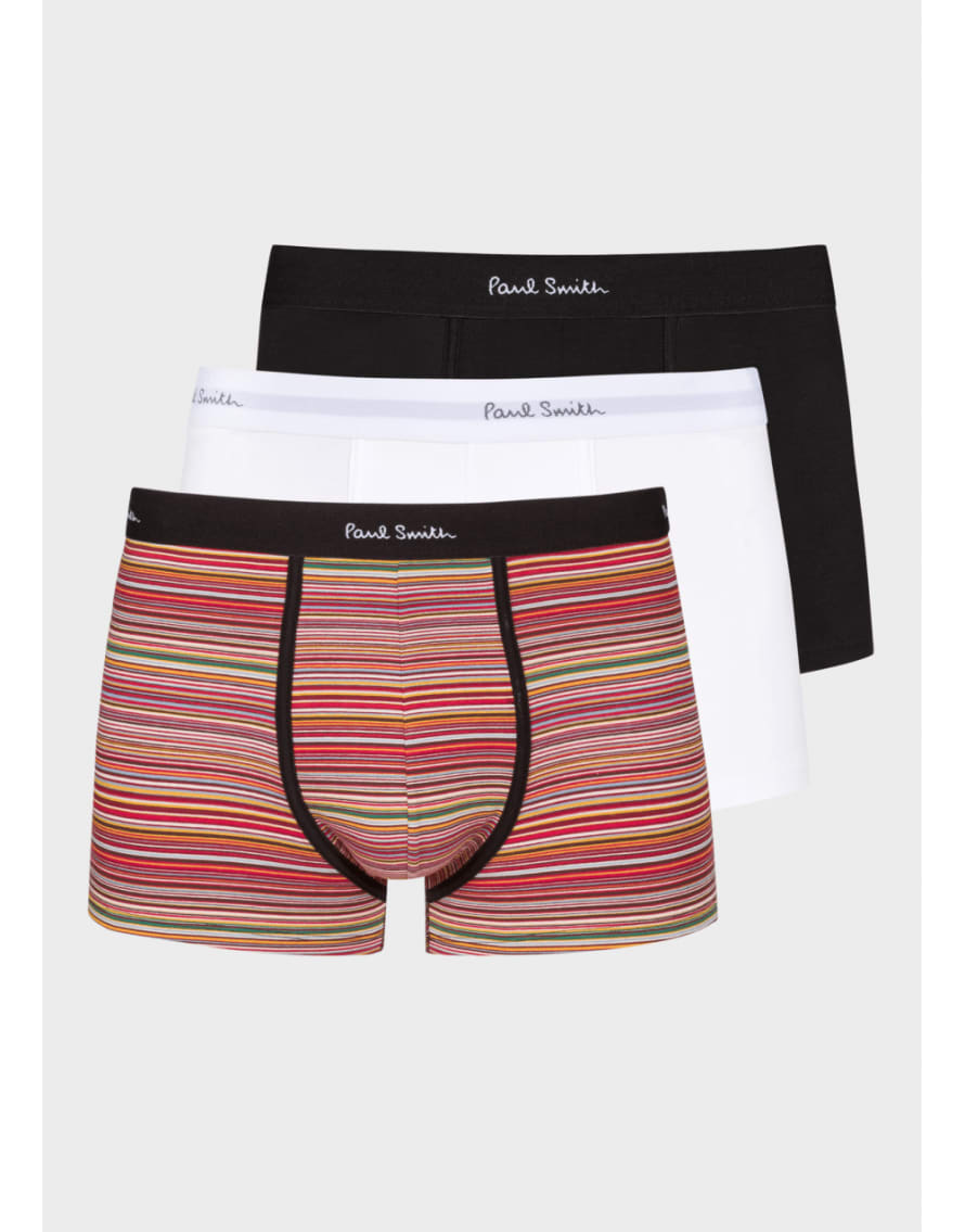 Paul Smith 3 Pack Underwear Col: White/red Stripe/black, Size: L