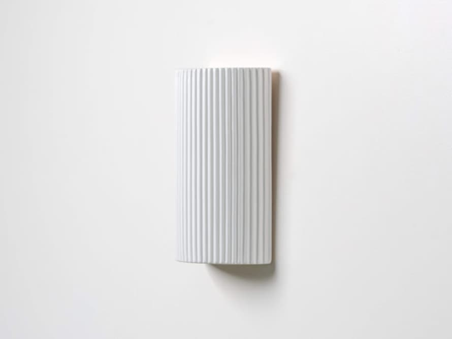 houseof White Ribbed Ceramic Pillar Wall Light