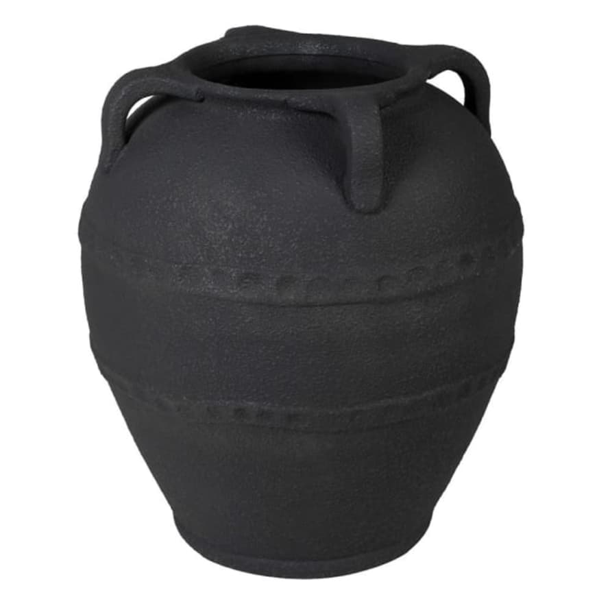 THE BROWNHOUSE INTERIORS Large Black terracotta vase 