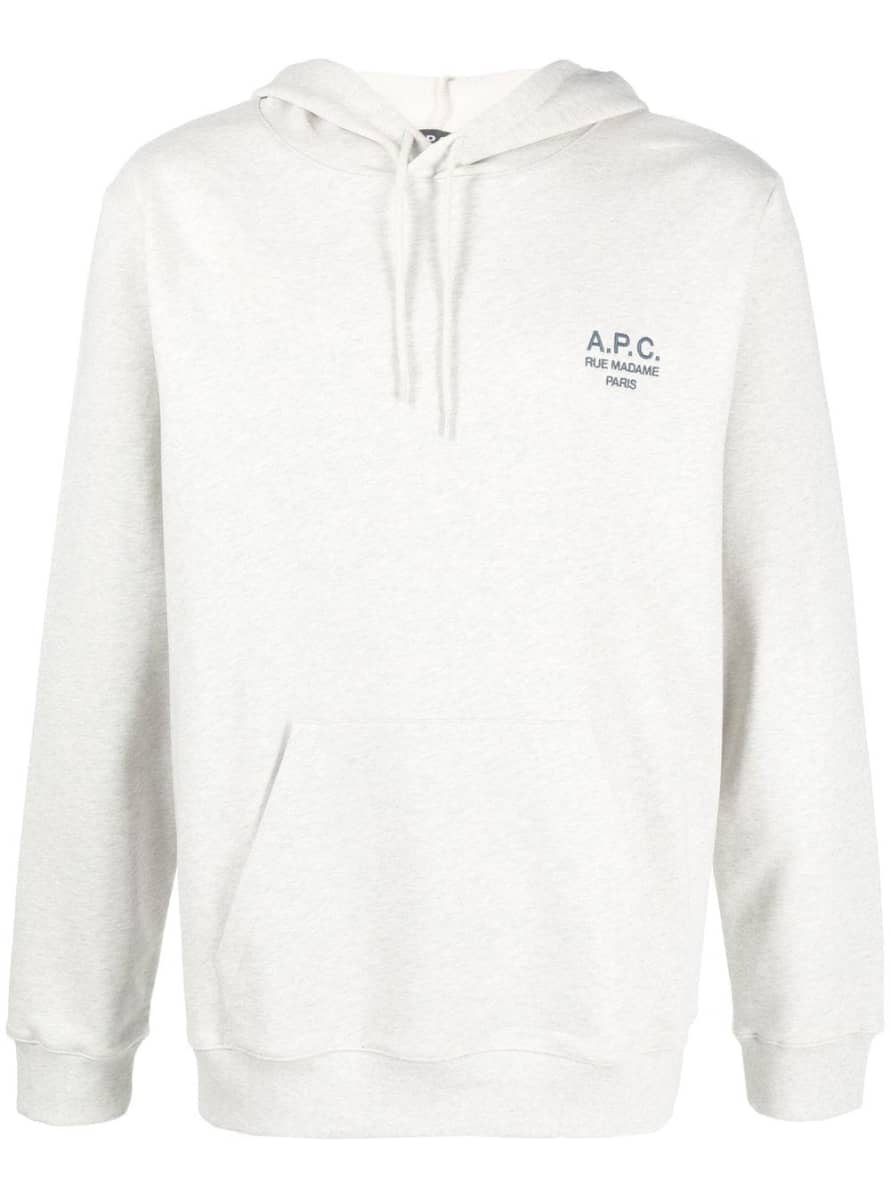 A.P.C. A.p.c. Marvin Logo Hooded Sweatshirt Ecru/navy