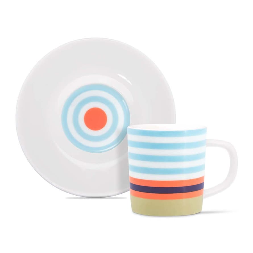 Remember Remember Espresso Cup And Saucer In Fine Bone Porcelain China Positano Design