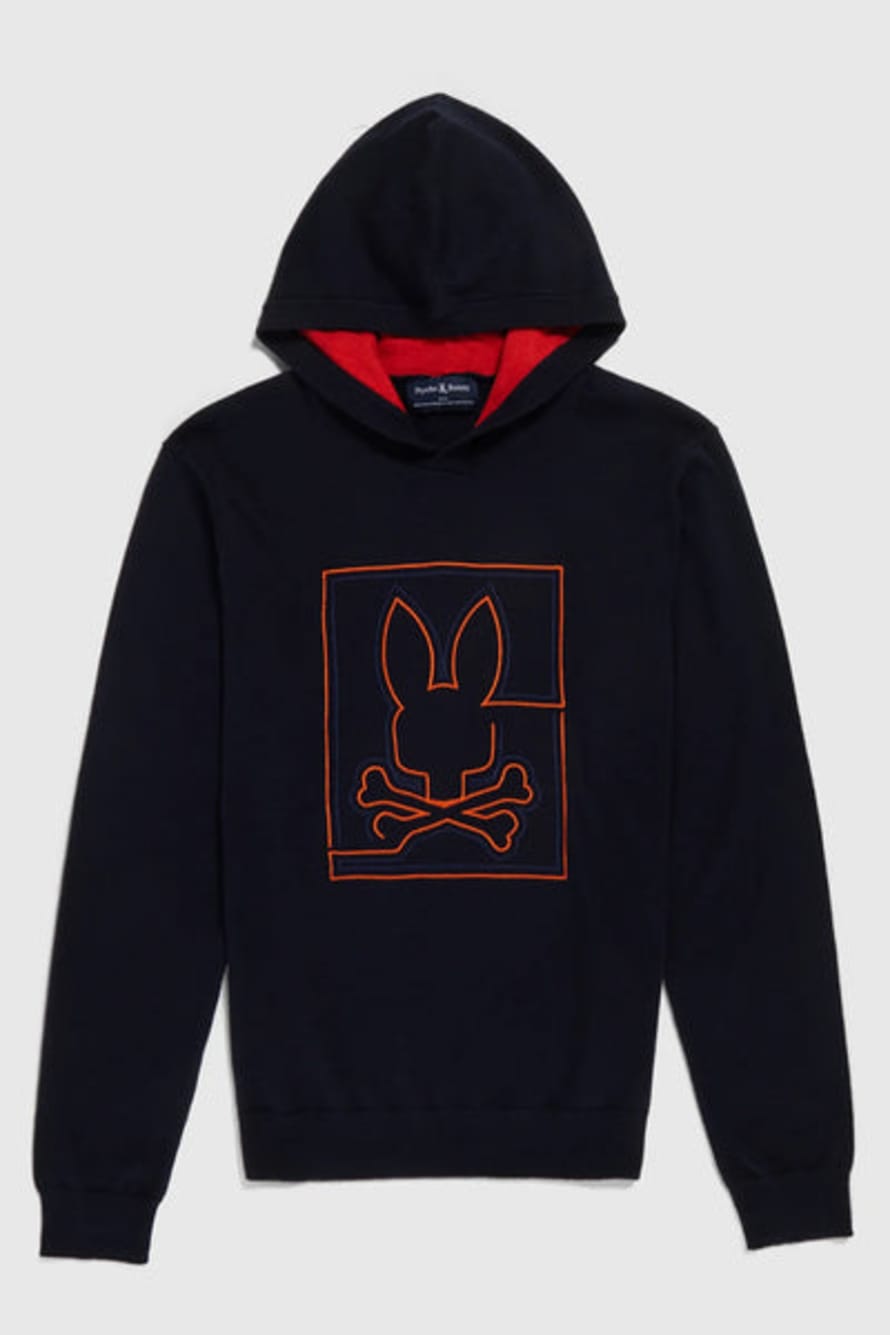 PSYCHO BUNNY - Chester Hooded Sweater In Navy Blue B6e520z1sw