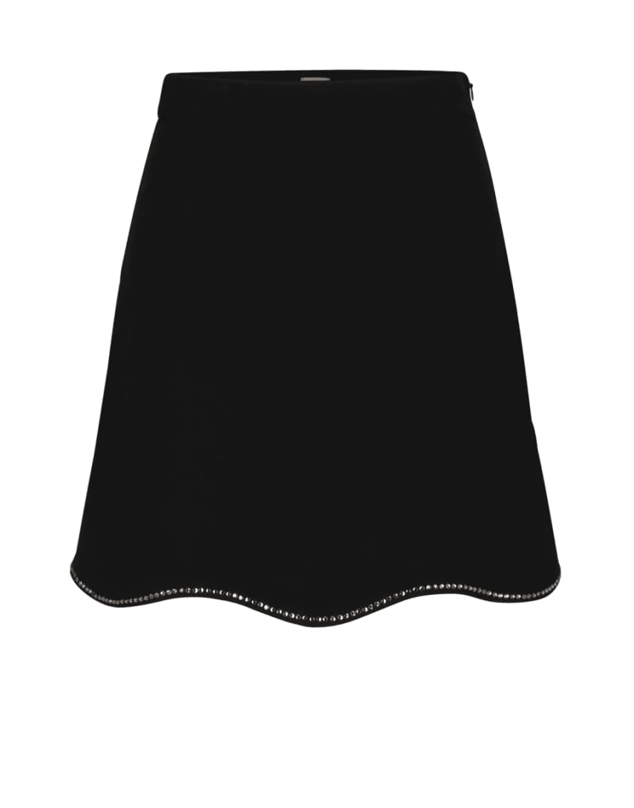 Boss Varewa Gem Scallop Hem Mini Skirt Size: 8, Col: Black