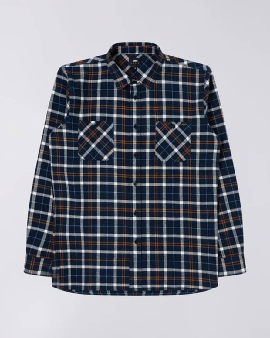 Edwin Navy and Blue Labour Flannel Shirt