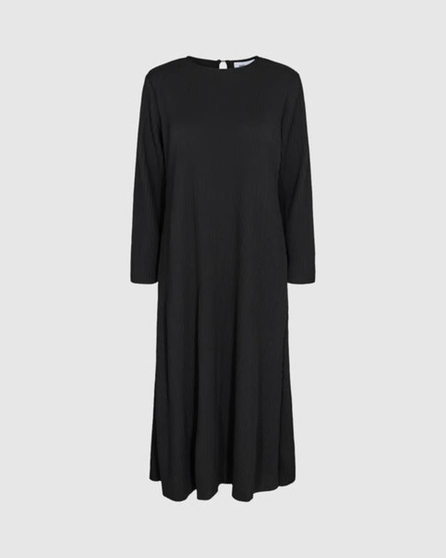 Minimum Minimum Terras Black Ribbed Midi Dress