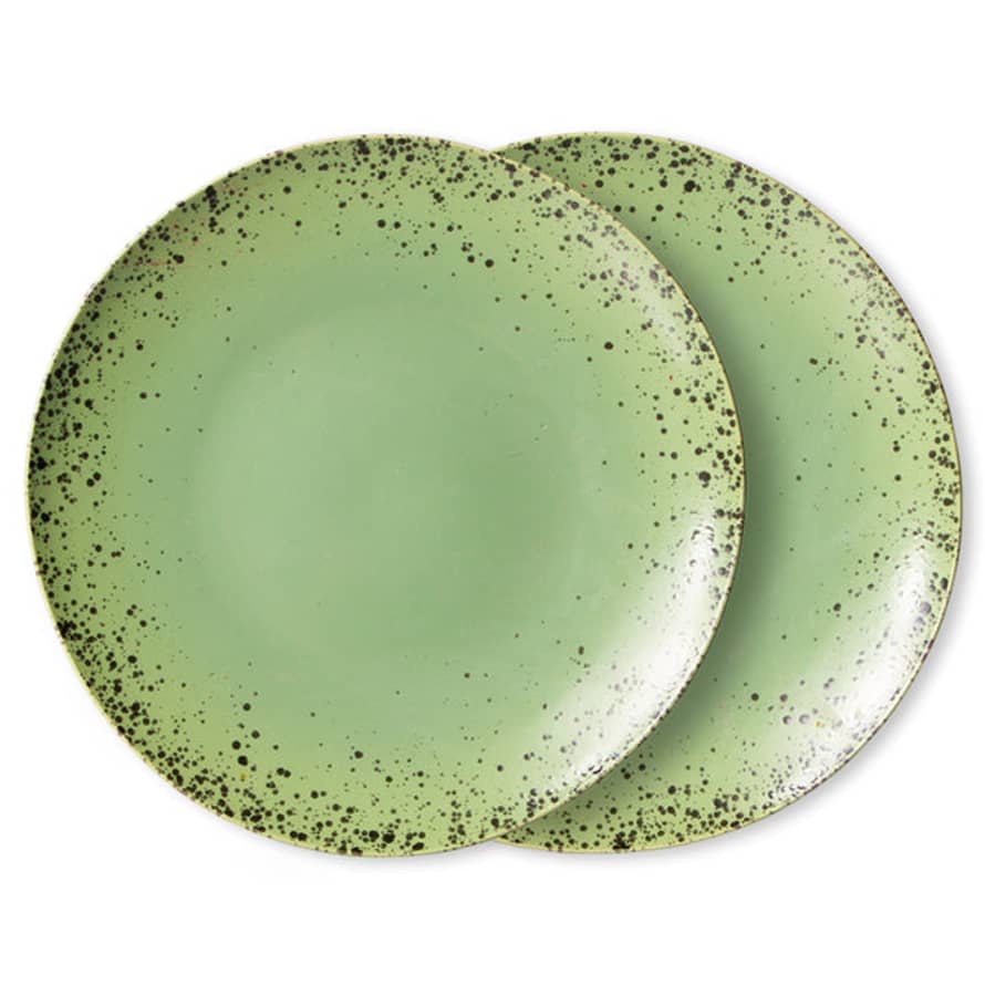 HK Living 70's Ceramics Dinner Plates | Kiwi | Set Of 2