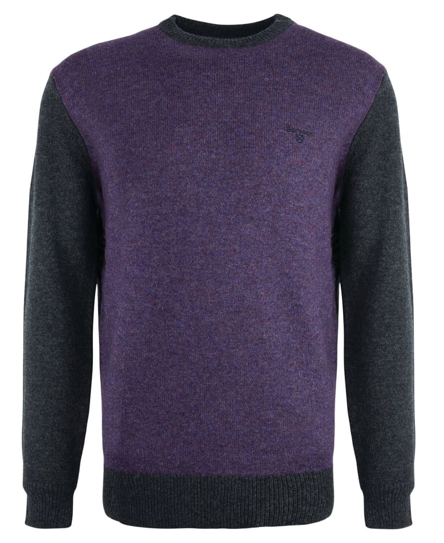 Barbour Grey and Purple Knitted Crowdale Jumper 