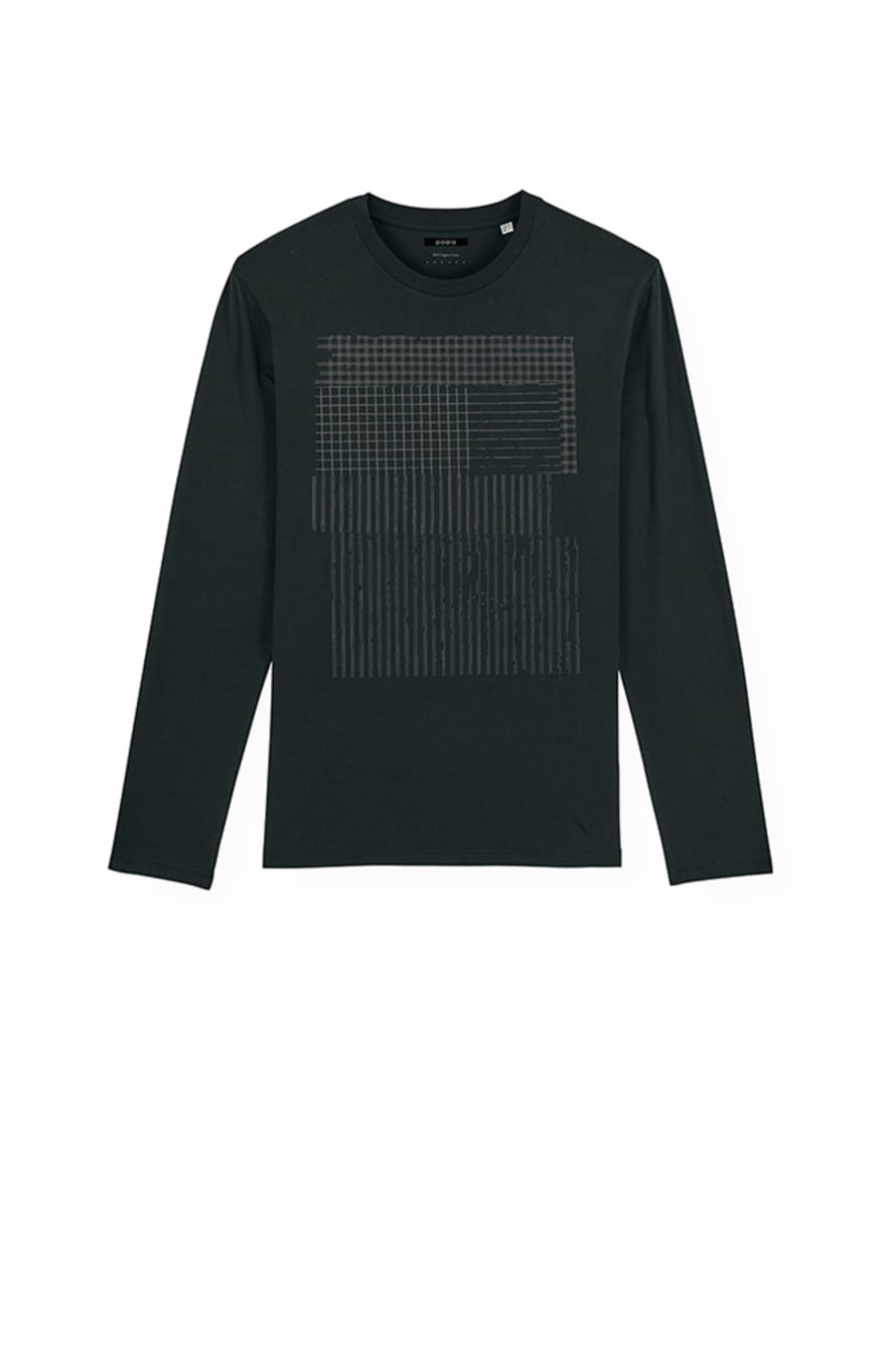 Paala Checkered Long Sleeves T-Shirt Black