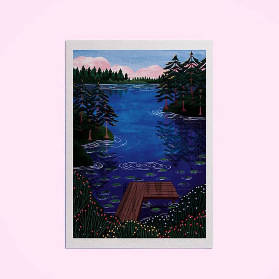 Hello Grimes 'lake Malaren' Giclee Art Print, A3