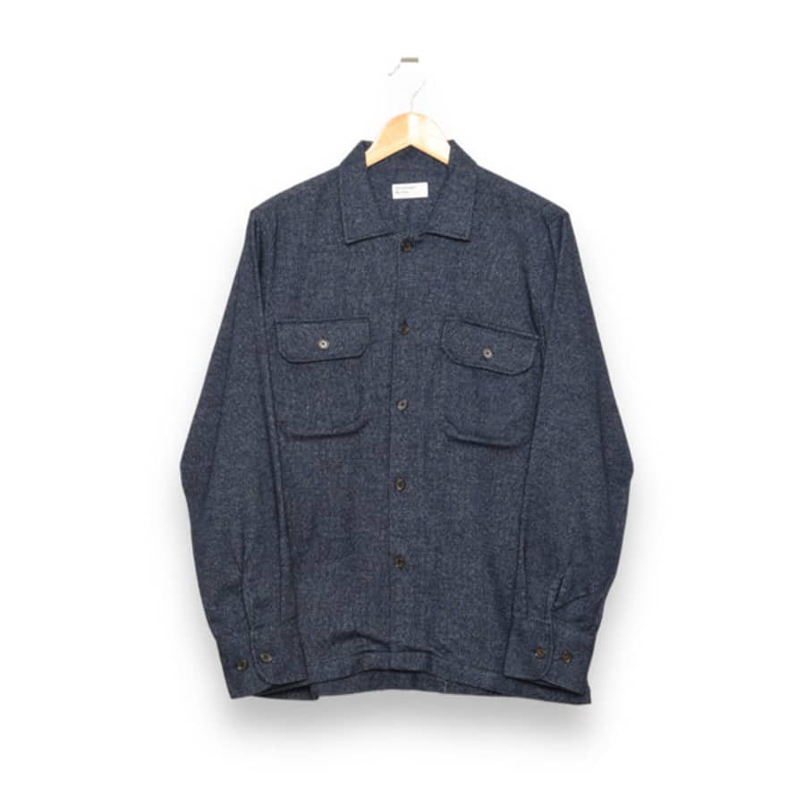 Universal Works L/s Utility Shirt 29730 Soft Flannel Cotton Navy