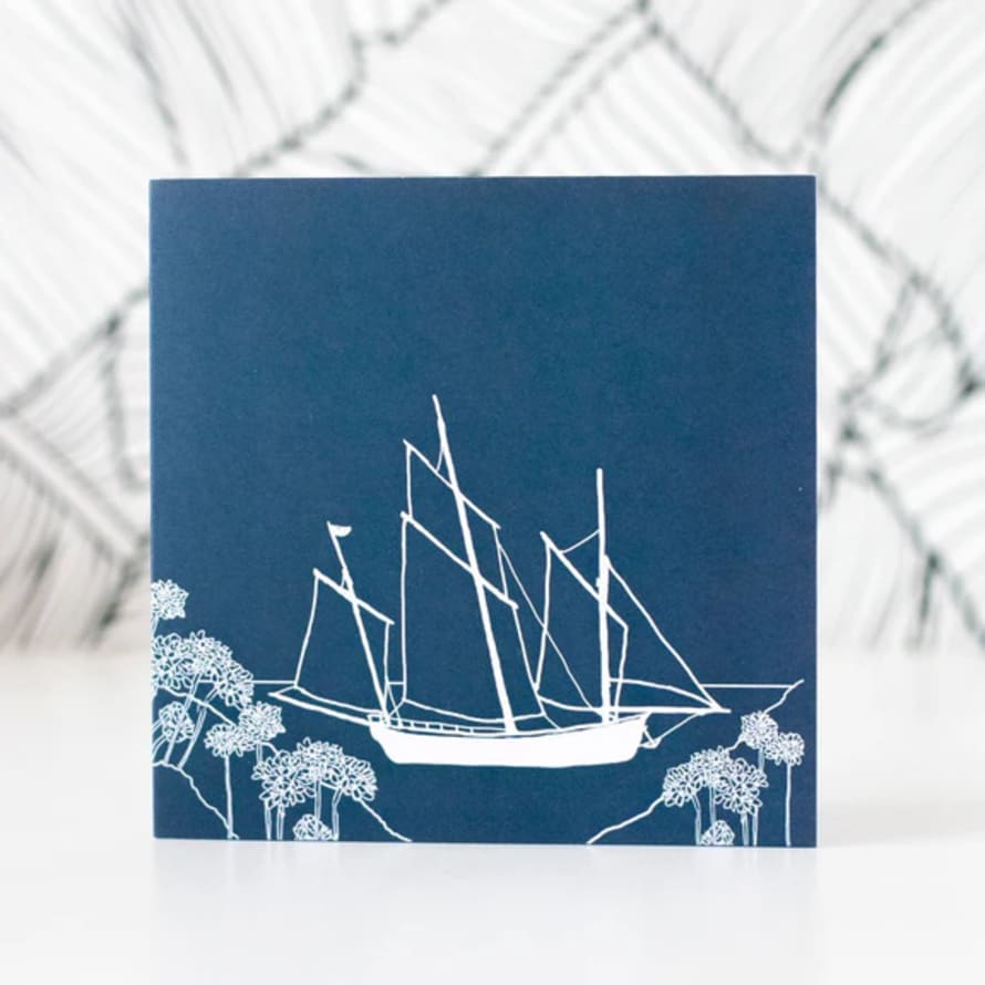 Helen Round Boat Design Greeting Card