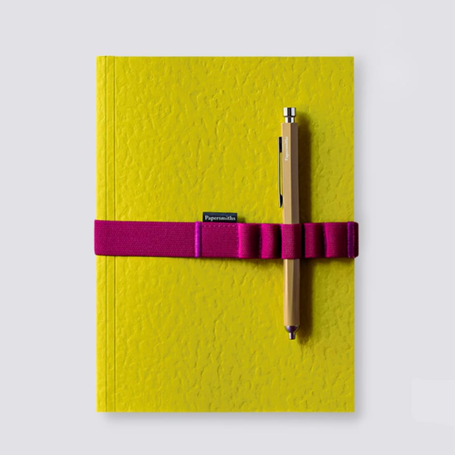 Papersmiths Limoncello Notebook, Pen And Band Trio - Primo Gel Pen / Ruled Paper