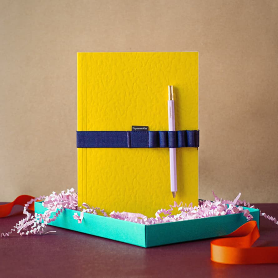 Papersmiths Limoncello Notebook, Pen And Band Trio - Everyday Pen / Plain Paper